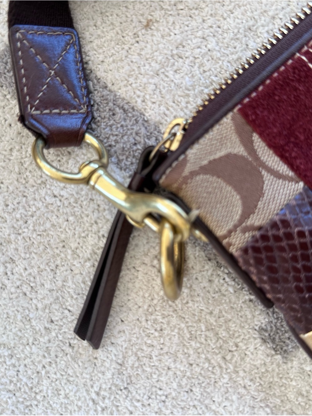 Coach Patchwork Crossbody in Brown, Pink & Gold Tones - Picture 3 of 10